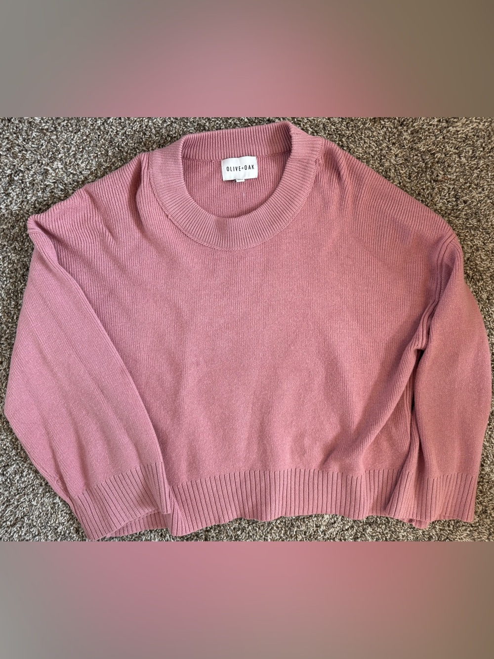 Olive & Oak Dusty Rose Crewneck Sweater